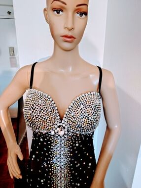 Rhinestone Crystal Mini Dress Semi Sheer Glam | NWT | Showstopper, Head Turner